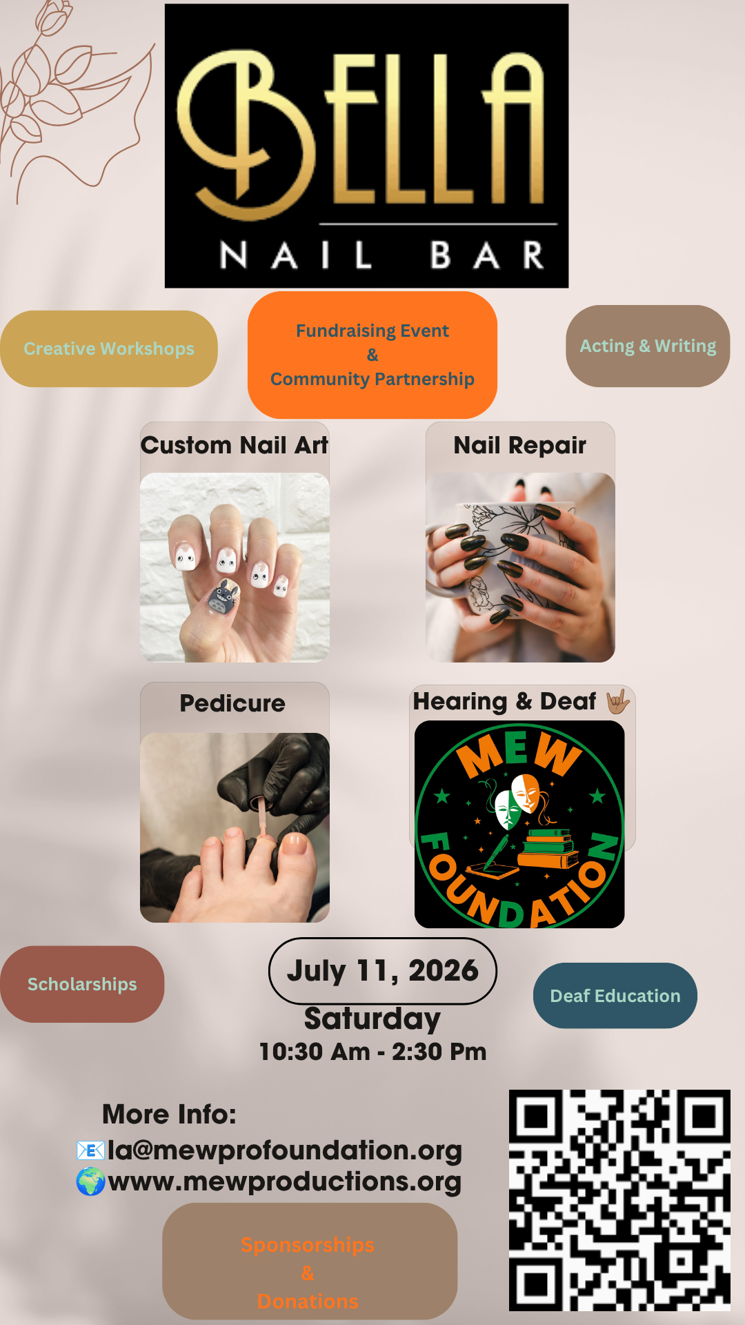 Bella Nail Bar fundraiser flyer